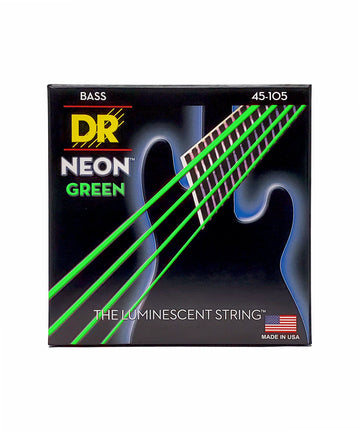 Dây đàn màu phát quang guitar bass DR Strings HI-DEF NEON™ - GREEN Colored Bass Strings: Medium 45-105