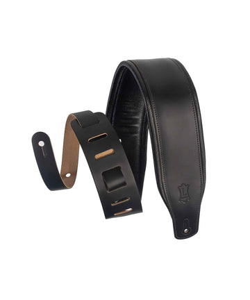 Dây đeo đàn guitar Levy's M26PD-BLK Top Grain Leather Guitar Strap - Black