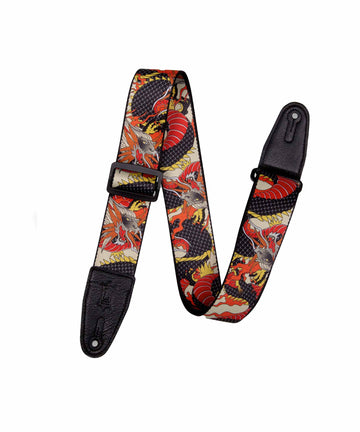 Dây đeo đàn guitar Levy's MPD2-123 Eastern Harmony Series Polyester Guitar Strap – Red Dragon
