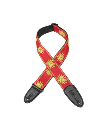 Dây đeo đàn guitar Levy's MPJG '60s Sun Motif Series Polyester Guitar Strap - Red