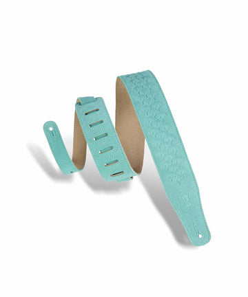 Dây đeo đàn guitar Levy's MS26DE-SEA Dandelion Emboss Series Suede Guitar Strap - Turquoise