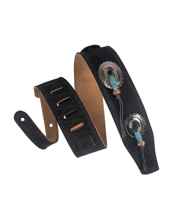 Dây đeo đàn guitar Levy's MS26SF-BLK Grand Mesa Series Suede Guitar Strap - Turquoise Tassels