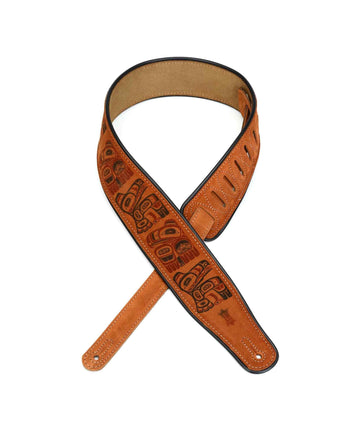 Dây đeo đàn guitar Levy's MSS3PHG-HNY 2.5" Wide Grand Mesa Series Printed Suede Guitar Strap - Haida Totem Pole