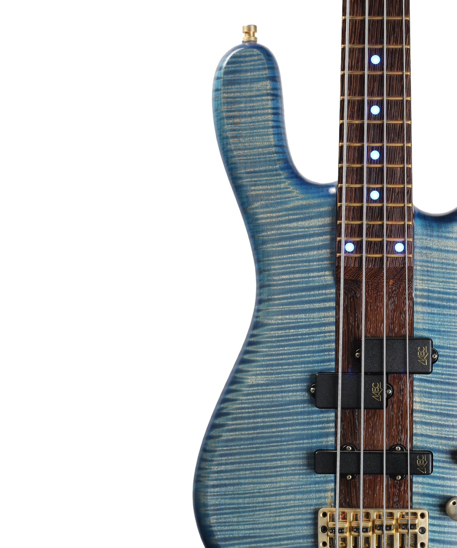 Warwick Masterbuilt Streamer Stage I Blue LED Electric Bass - Bleached