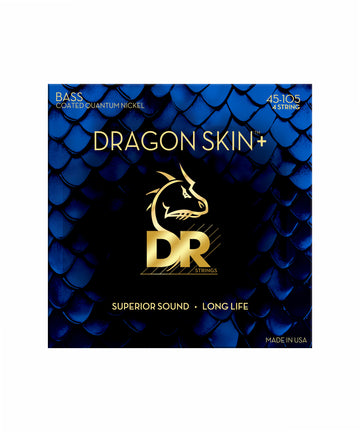 Dây đàn guitar bass DR Strings Dragon Skin+ Coated Bass Guitar Strings - .045-.105 Medium