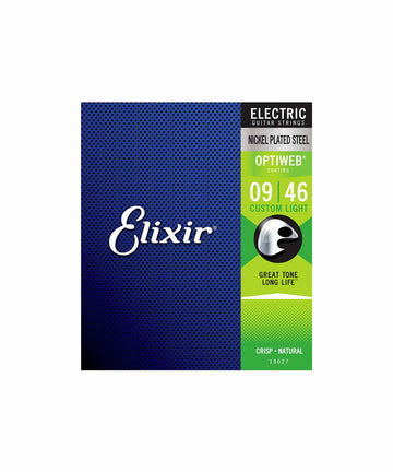 Dây đàn guitar bass Elixir Optiweb Electric Guitar Strings, Custom Light, 09-46