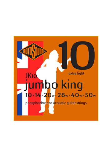 Dây đàn guitar thùng Rotosound JK10 Roto Phosphor Bronze Acoustic Guitar Strings - .010 -.050 Extra Light