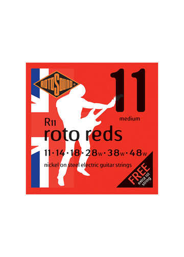 Dây đàn guitar điện  Rotosound R11 Roto Reds Nickel On Steel Electric Guitar Strings - .011-.048 Medium