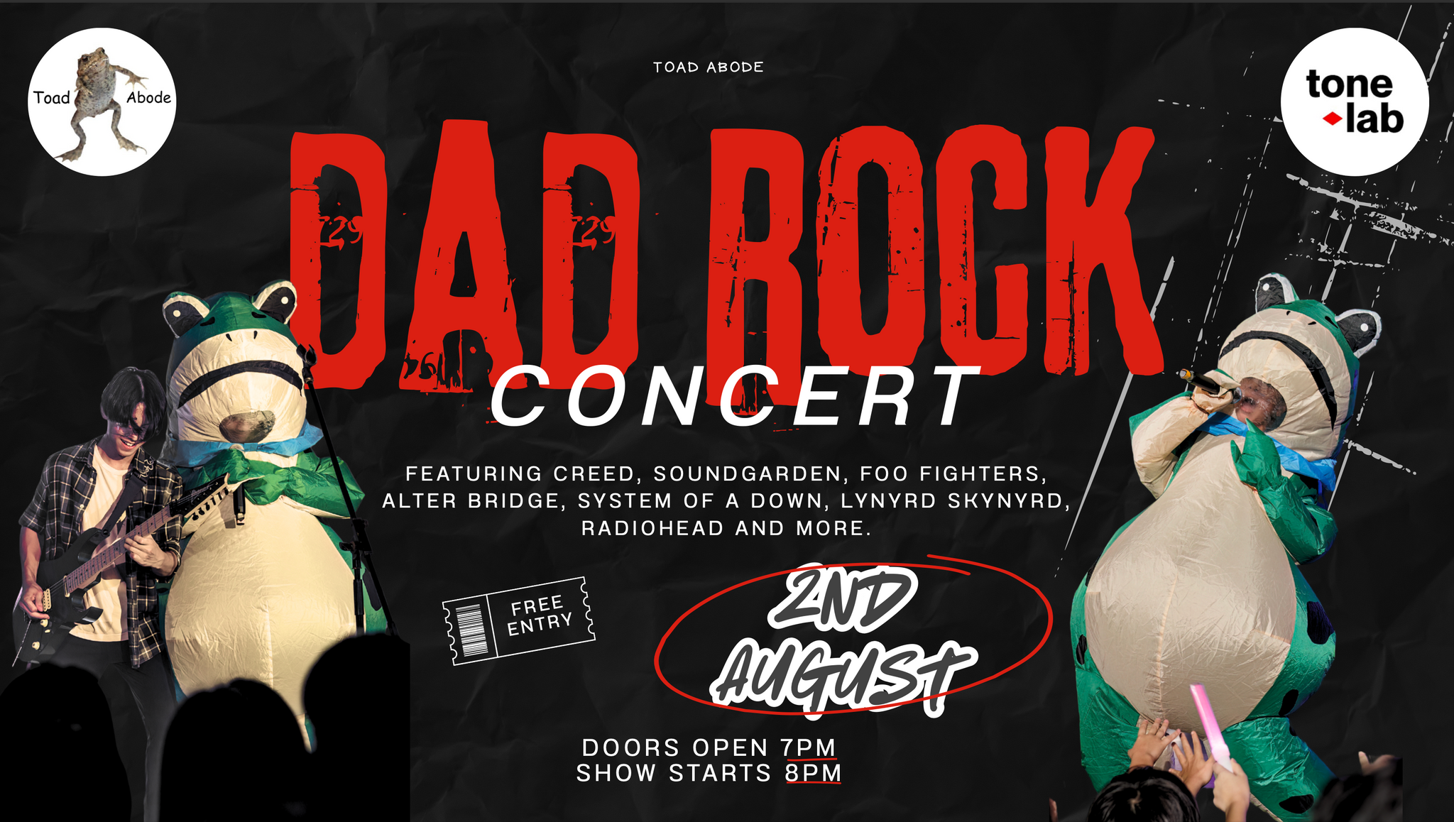DAD ROCK CONCERT - Toad Abode live at Tone Lab - 02.08.2025