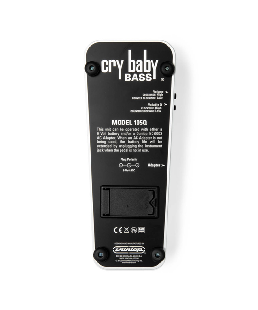 Jim Dunlop 105Q Cry Baby Bass Wah - White
