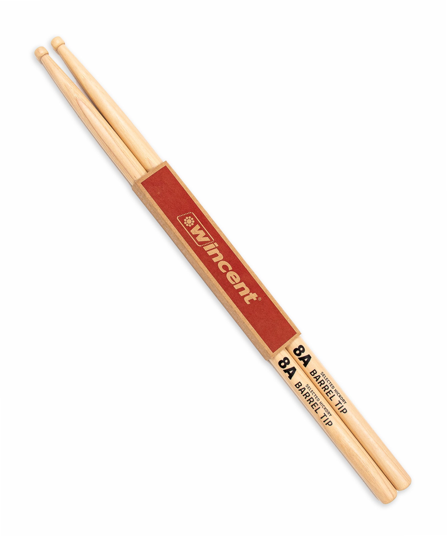 Dùi trống Wincent Hickory - 8A - Barrel Tip