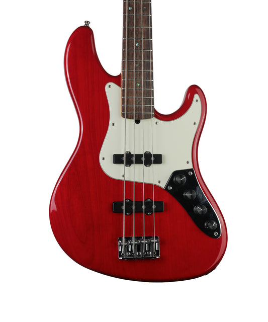 1998 Fender Deluxe Jazz Bass - Crimson Red Transparent