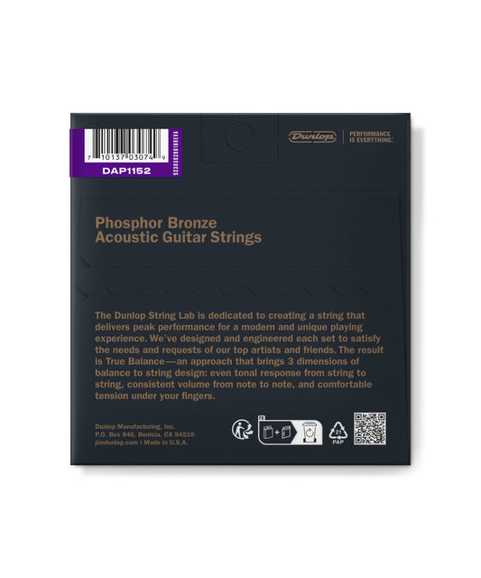 Dây đàn thùng Jim Dunlop Phosphor Bronze Acoustic Guitar Strings 11-52