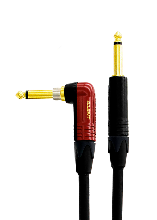 Van Damme Cable with 1 Neutrik Straight Plug, 1 Neutrik Angle Silent Plug