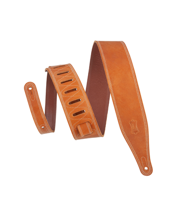 Dây đeo đàn guitar Levy's M17BDS-TAN Butter Double Stitch 2.5-inch Wide Garment Leather Guitar Strap - Tan