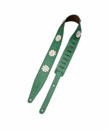 Dây đeo đàn guitar Levy's MG317IB-001 Levy's Primrose In Bloom Pink Green Leather Strap with Flower Appliques