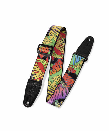 Levy's MPD2-036 Graphic Waves Series Polyester Guitar Strap - Onomatopoeia