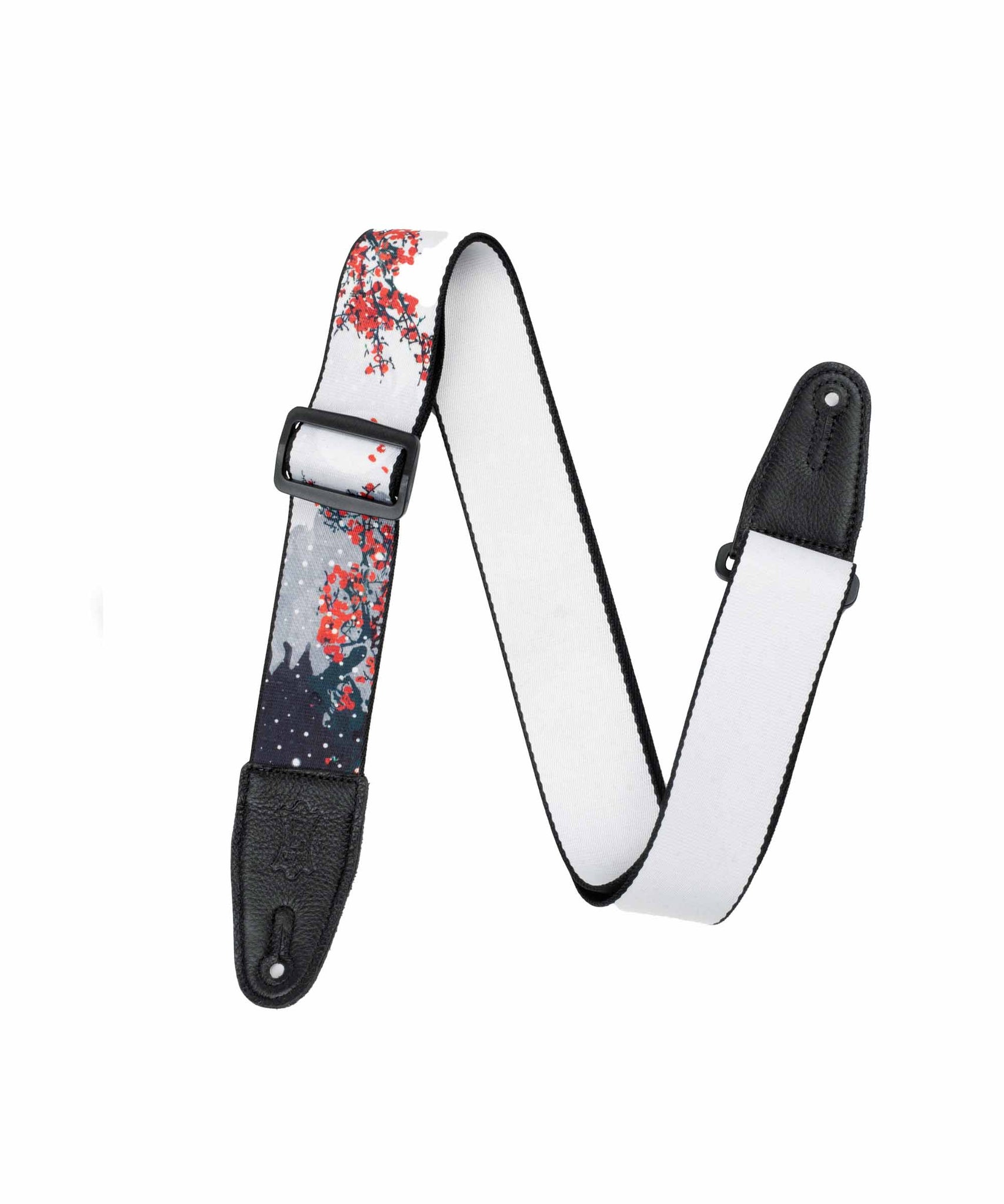 Levy's MPD2-116 Nature Series Polyester Guitar Strap - Cherry Blossoms & Snow