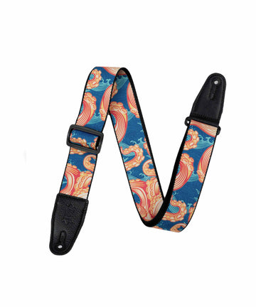Levy's MPD2-117 Graphic Waves Series Polyester Guitar Strap - Tentacles & Waves