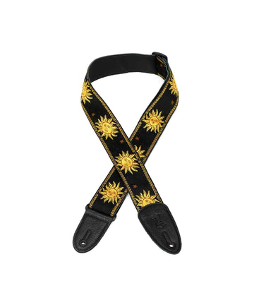 Levy's MPJG '60s Sun Polyester Guitar Strap - Black/Yellow