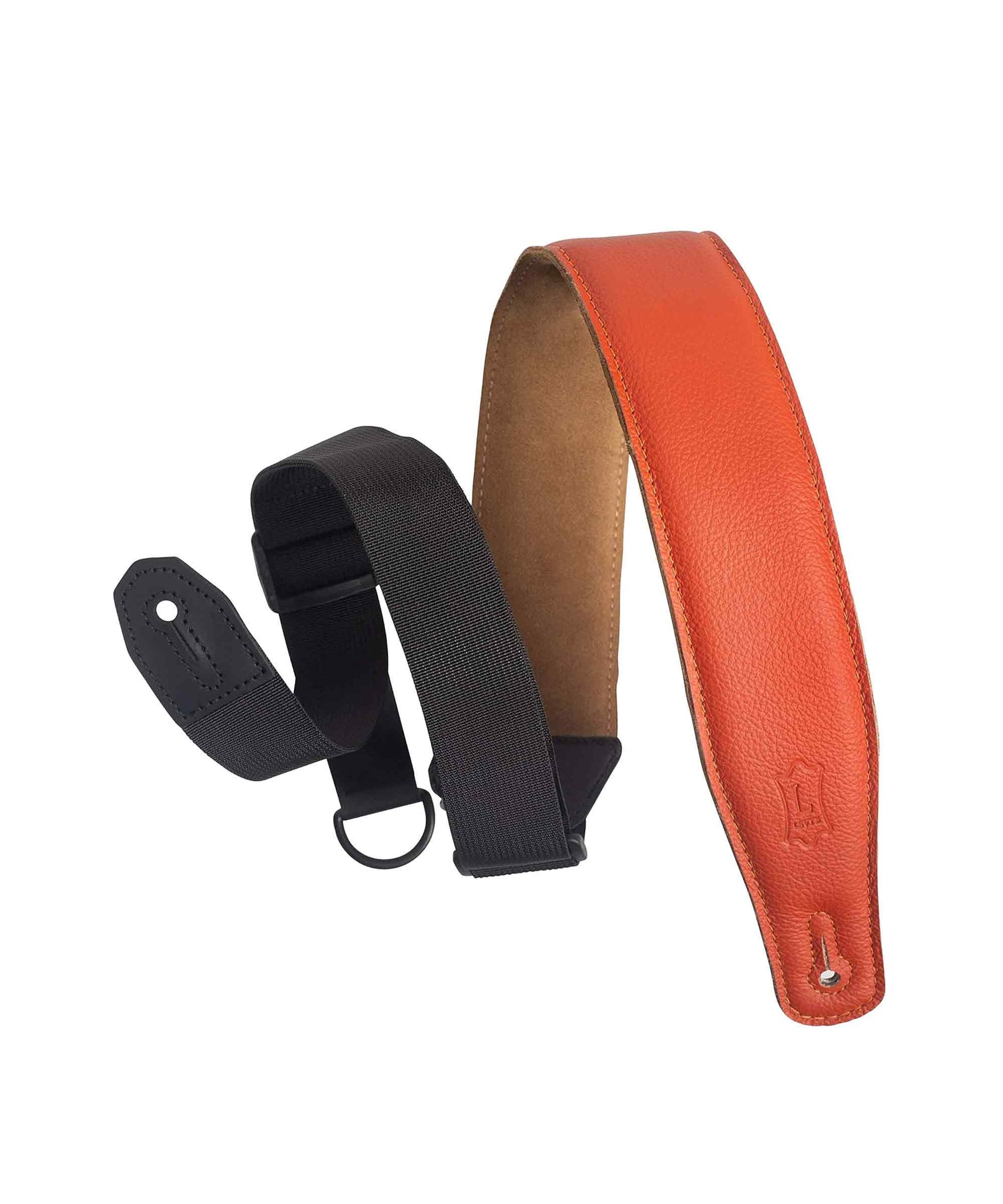 Levy's MRHGS-OGN Garment Leather Guitar Strap - Orange