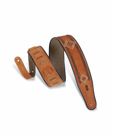 Levy's MSS3EP-003 Embroidered Suede Series Guitar Strap - Box Tribal