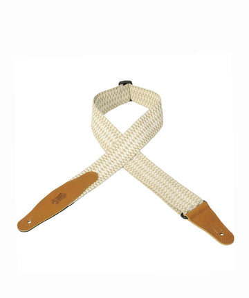 Levy's MSSW80-004 Cotton Weave Series Guitar Strap - White & Tan