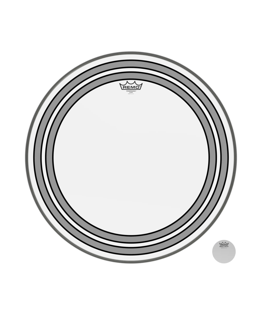 Mặt trống Remo Powersonic Clear Bass Drumhead - 20, 22 inches cho trống Kick