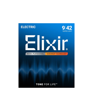 Dây đàn guitar điện Elixir Nanoweb Electric Guitar Strings, Super Light, 09-42