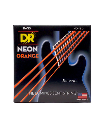 Dây Đàn Guitar Bass 5 Dây DR Strings Hi-Def Neon Orange K3 Coated Electric Bass Strings NOB5-45 - 0.45-125