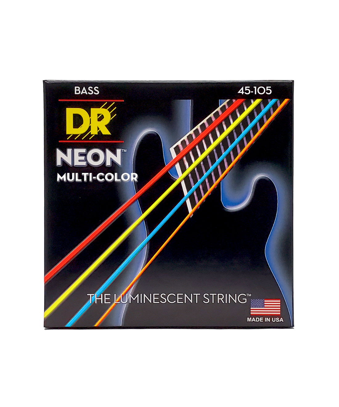 Dây Đàn Guitar Bass DR Strings Hi-Def Neon Multi-Color K3 Coated Bass Guitar Strings 0.45 - 105
