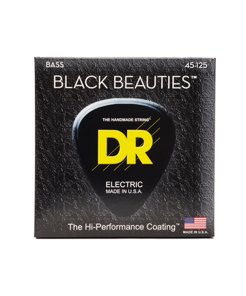 Dây Đàn Guitar Bass Màu Đen 5 Dây DR Strings BLACK BEAUTIES™ - BLACK Colored Bass Strings: Medium 45-125 5 Strings Set