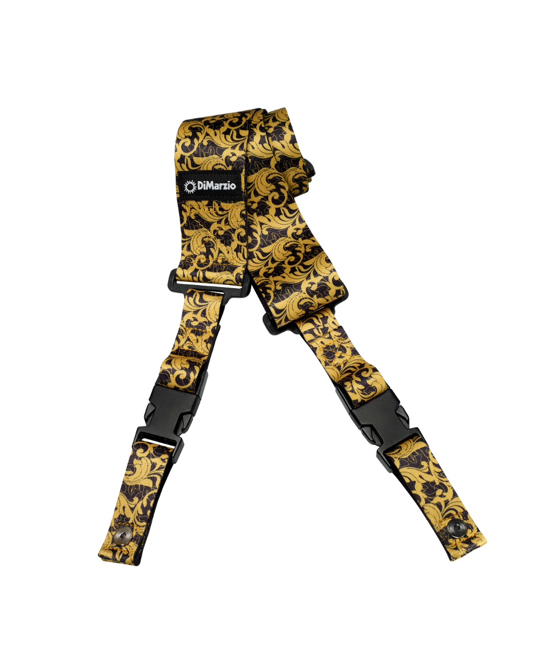 Dây đeo đàn guitar DiMarzio 2 Inch Steve Vai ClipLock® — UtoPIA™ Black and Gold Guitar Strap