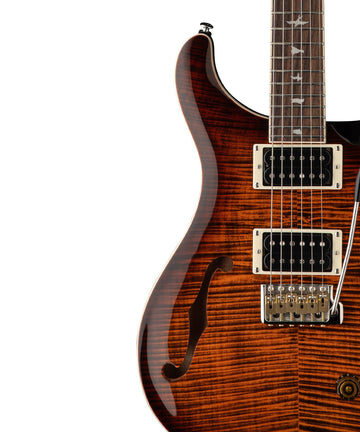 PRS SE Custom 24 Electric Guitar, Orange Tiger Smokeburst