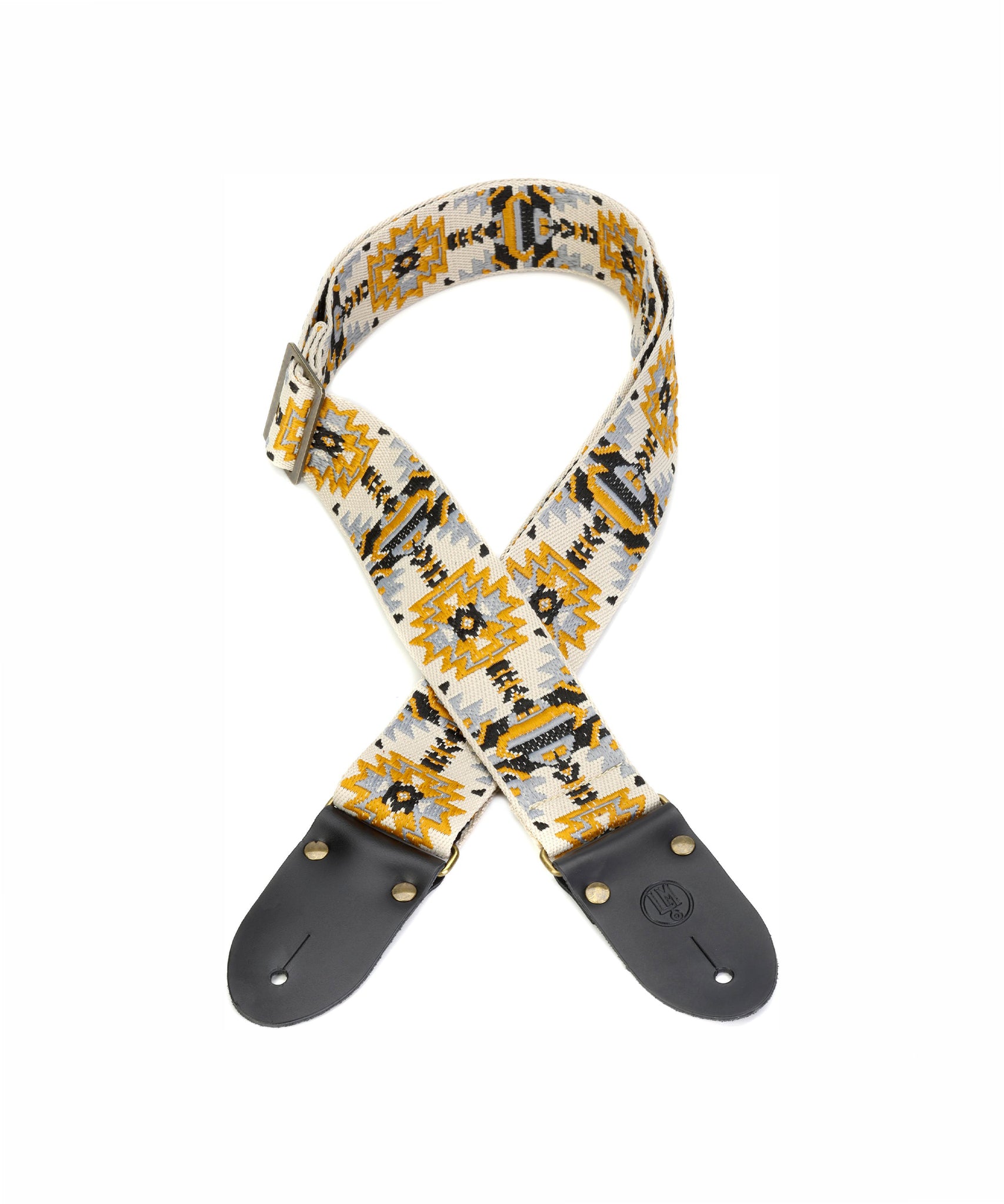 LM Products Azteca Guitar Strap - Gold/White