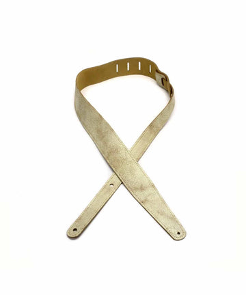 LM Products Relic Leather 2.375 inch wide Guitar Strap - Alabaster