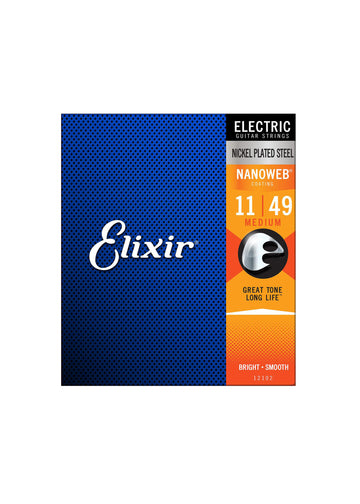 Elixir Nanoweb Electric Guitar Strings, Medium, 11-49