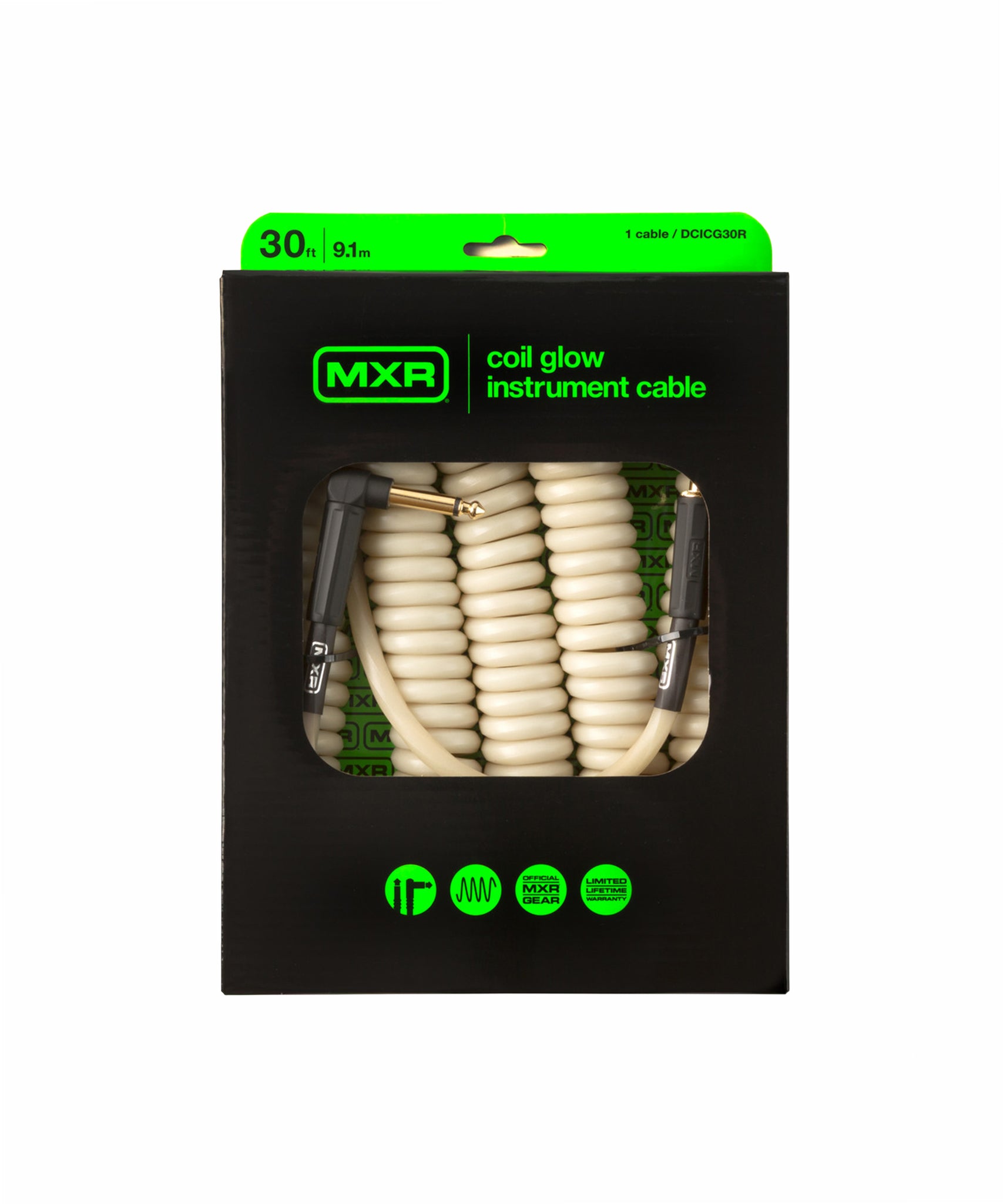 Bộ dây tín hiệu kèm đầu nối thẳng/vuông MXR Coil Instrument Cable - Glo, 9.1 Mét