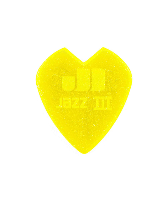 Jim Dunlop Kirk Hammett Signature Jazz III Guitar Picks - Yellow Glitter, 1.38mm