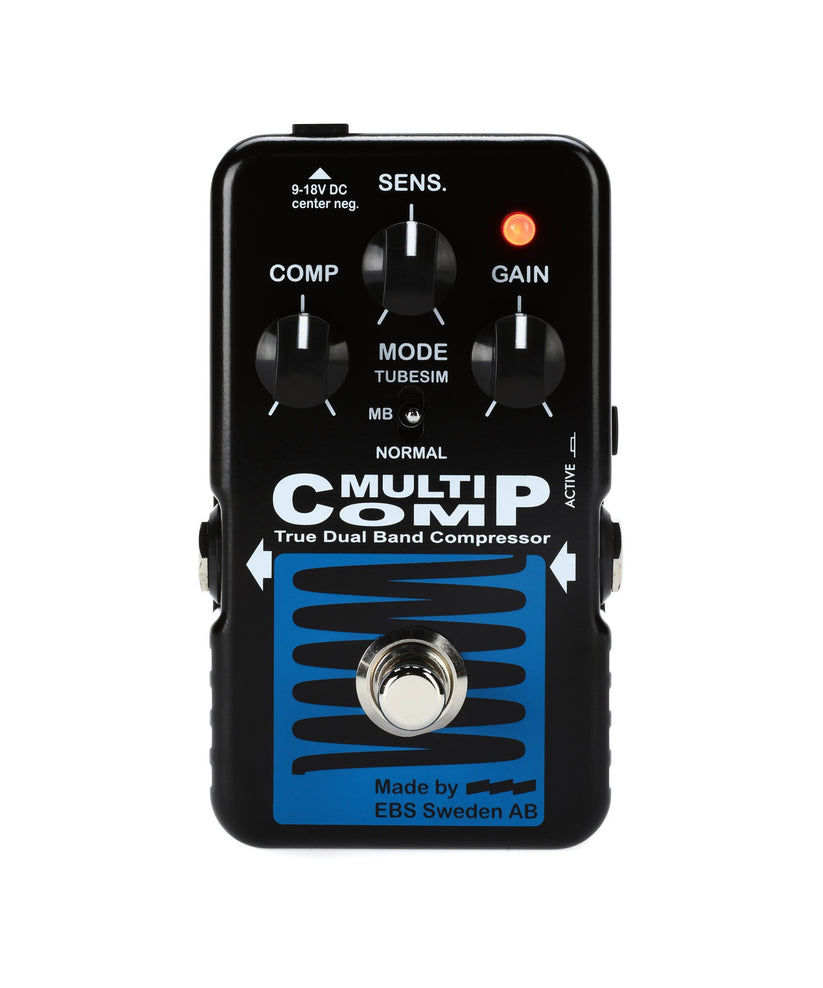 Compressor With Label EBS MultiComp Blue Label Bass Compressor Pedal