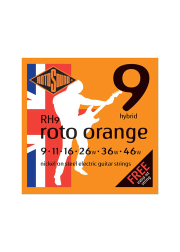 Rotosound RH9 Roto Orange Nickel On Steel Electric Guitar Strings - .009-.046 Hybrid