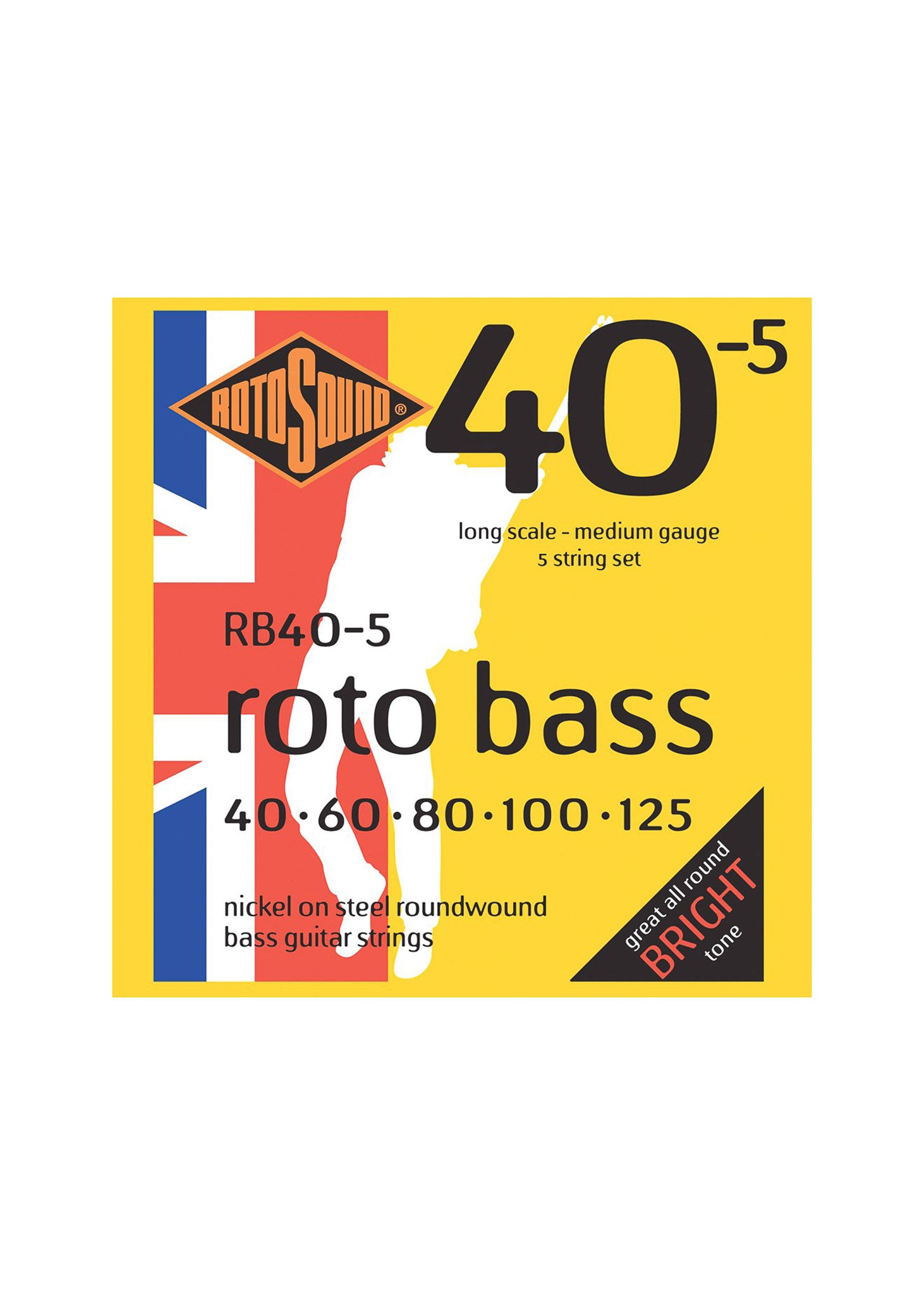 Rotosound RB40-5 Roto Nickel Electric Bass 5 Strings Long Scale 40-125 Medium