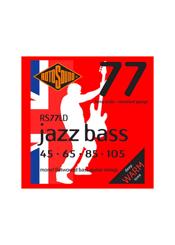 Rotosound RS77LD Jazz 77 Monel Flatwound Bass Guitar Strings 45-105 Standard Long Scale