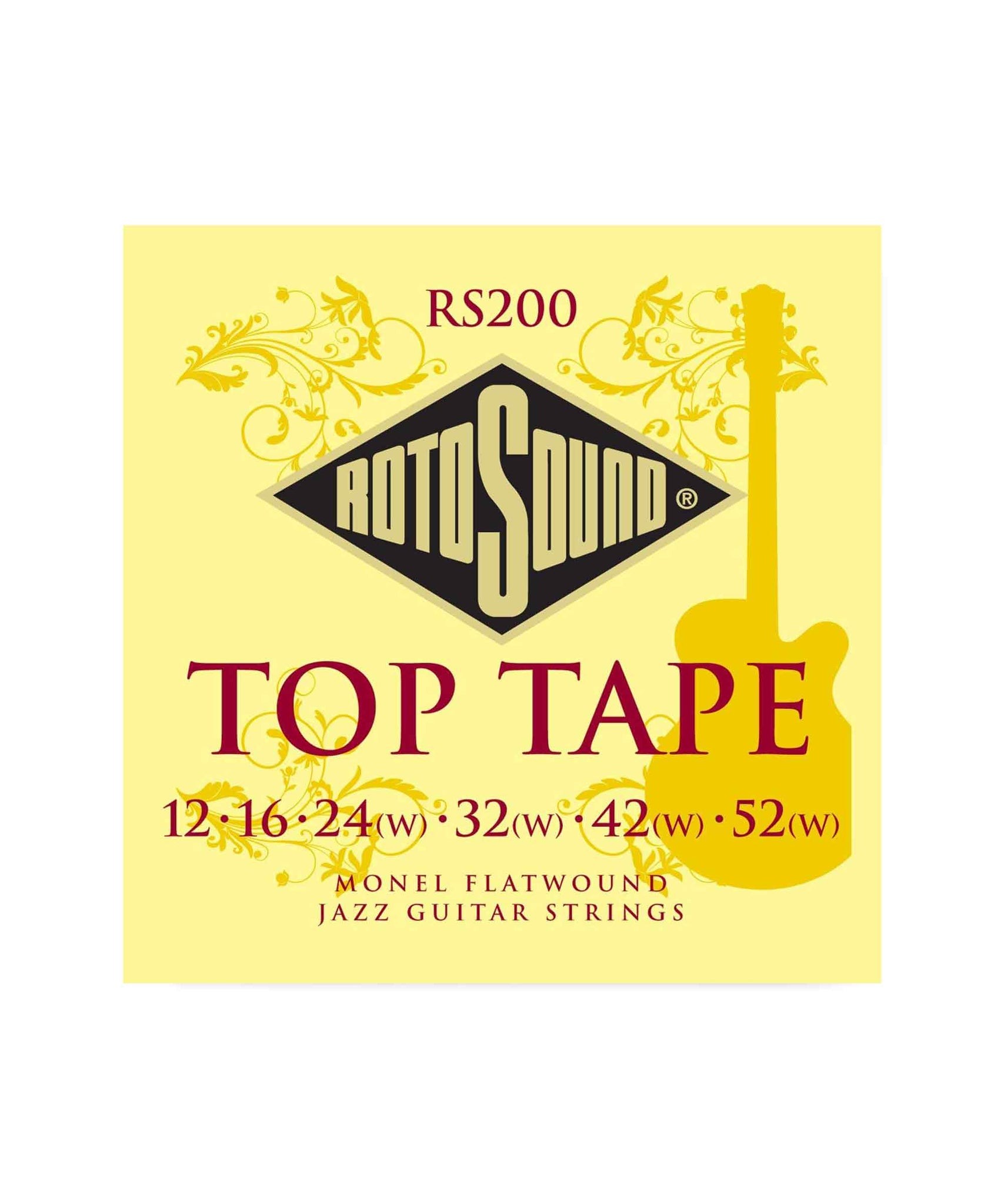 Rotosound RS200 Top Tape Monel Flatwound Electric Guitar String (12-52)