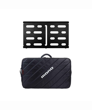 MONO Pedalboard Medium, Black and Tour Accessory Case 2.0, Black